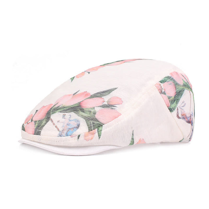 Cappello basco da donna con motivo floreale traforato in rete - Stile n. 5 - M (22"-22 7/8") - image 9