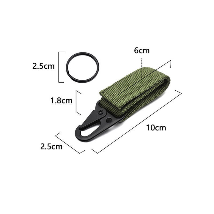Portachiavi in nylon con passante per cintura tattica con chiusura a strappo - Verde militare - image 6
