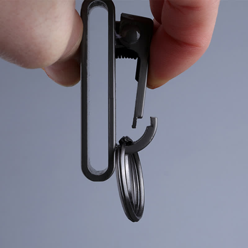 Portachiavi con passante per cintura in metallo con doppio anello resistente - image 3