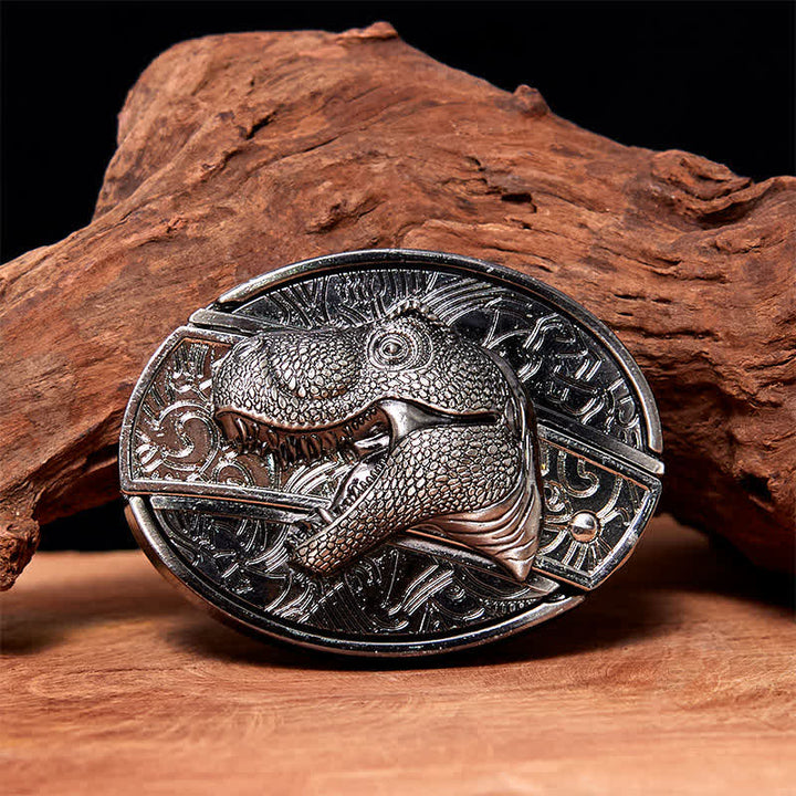 Cintura in pelle con coltello pieghevole nascosto a forma di dinosauro fai da te da uomo - Dinosauro - Senza cintura - Cintura non inclusa - image 0