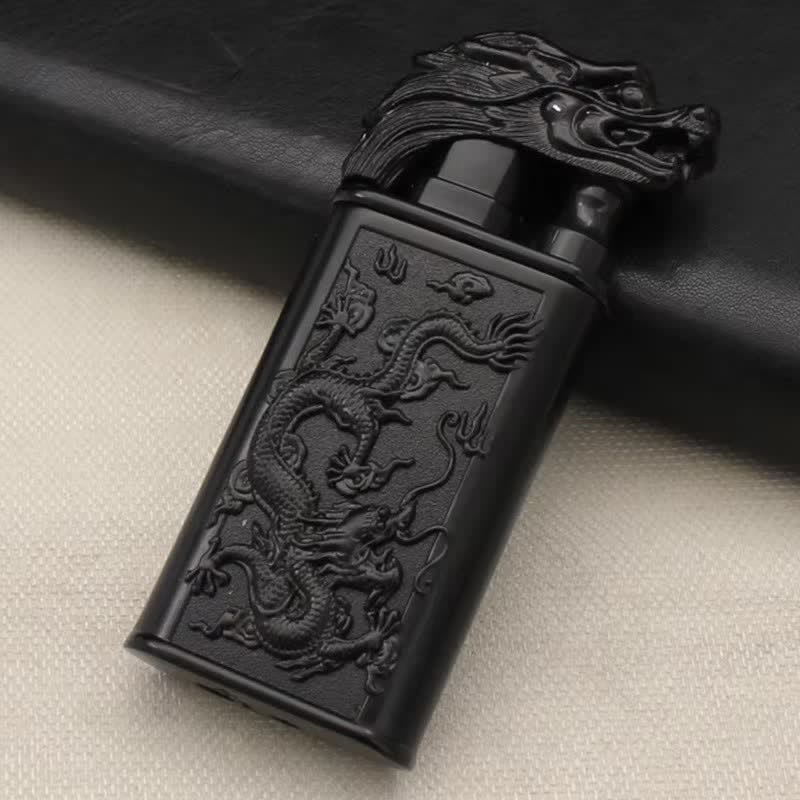 Accendino ricaricabile a butano Relief Dragon Magic a doppia fiamma - Nero - image 6