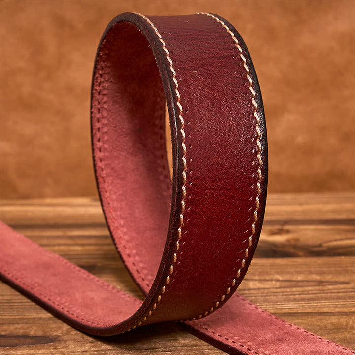Cintura in pelle di vacchetta cucita di lusso da uomo - image 18