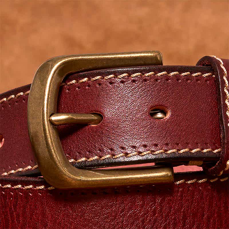 Cintura in pelle di vacchetta cucita di lusso da uomo - image 17
