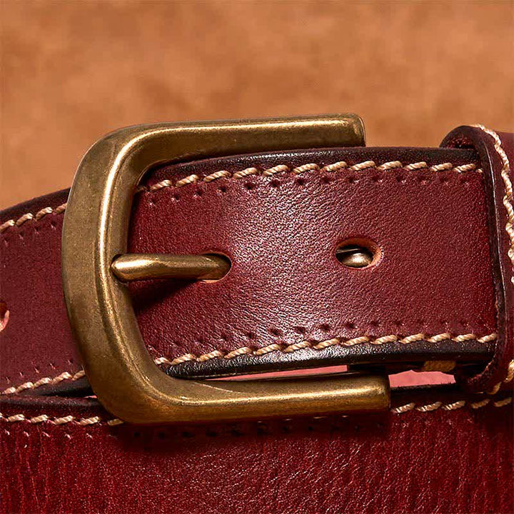 Cintura in pelle di vacchetta cucita di lusso da uomo - image 17