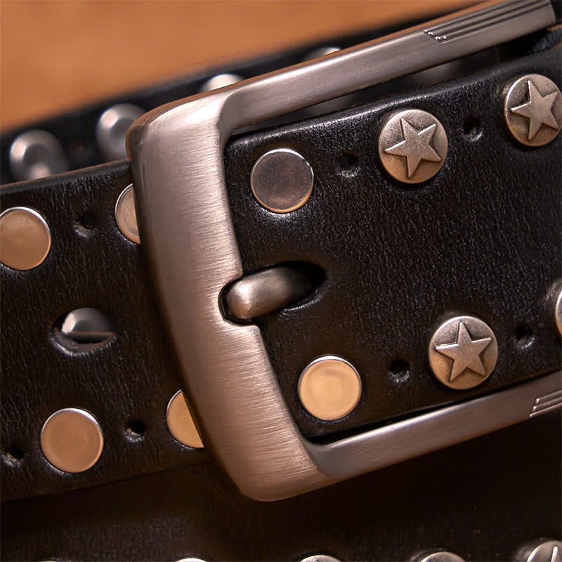 Cintura in pelle fatta a mano con borchie punk biker - image 7