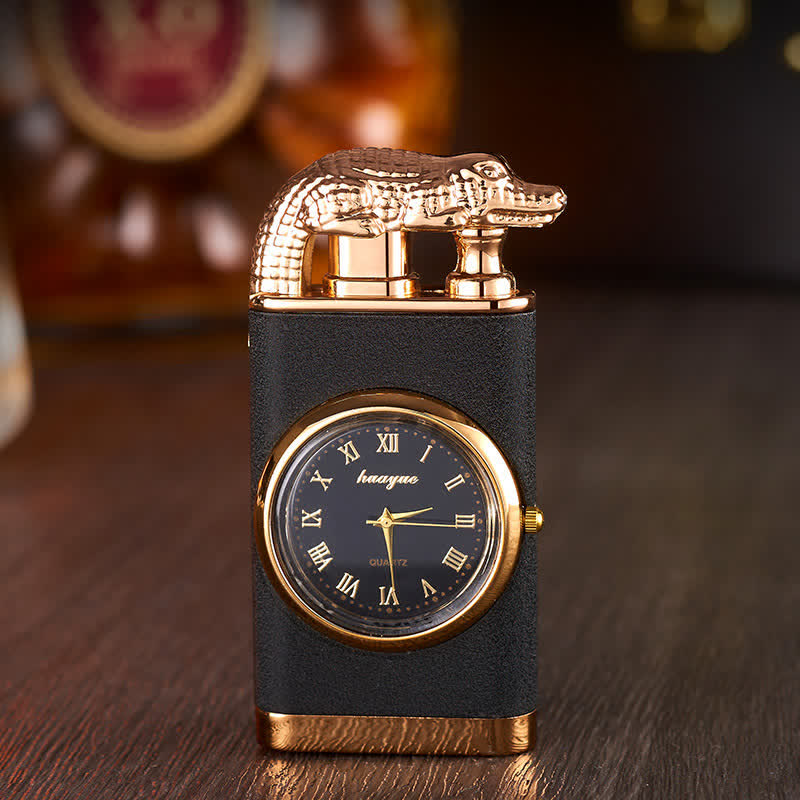 Accendino a butano Alligato Design ricaricabile a doppia fiamma con orologio - Nero opaco - image 10