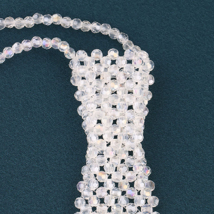 Collana con cravatta creativa in cristallo artificiale fatta a mano - image 9