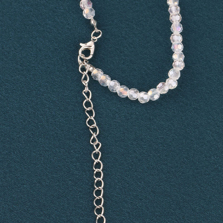 Collana con cravatta creativa in cristallo artificiale fatta a mano - image 11