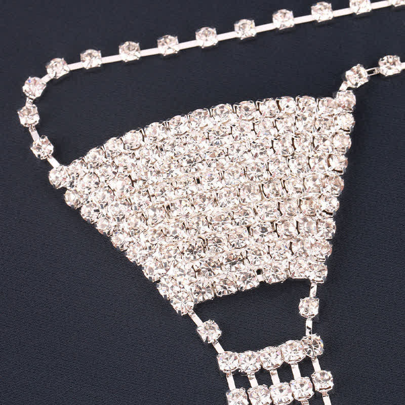 Collana con cravatta creativa a forma di cuore con strass di lusso - image 3