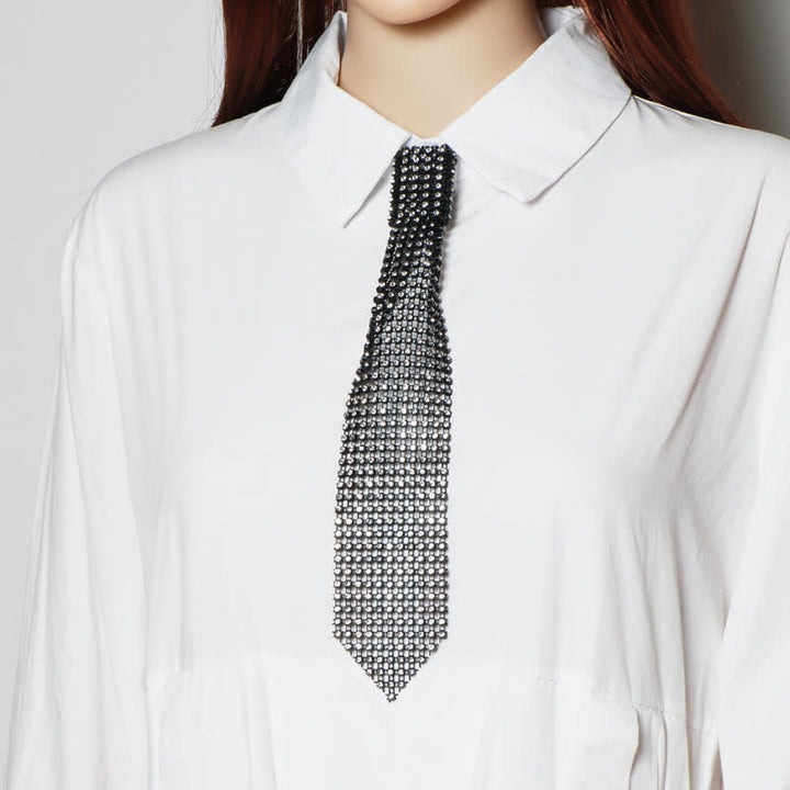 Collana con cravatta creativa con strass ultra-lucidi - image 0