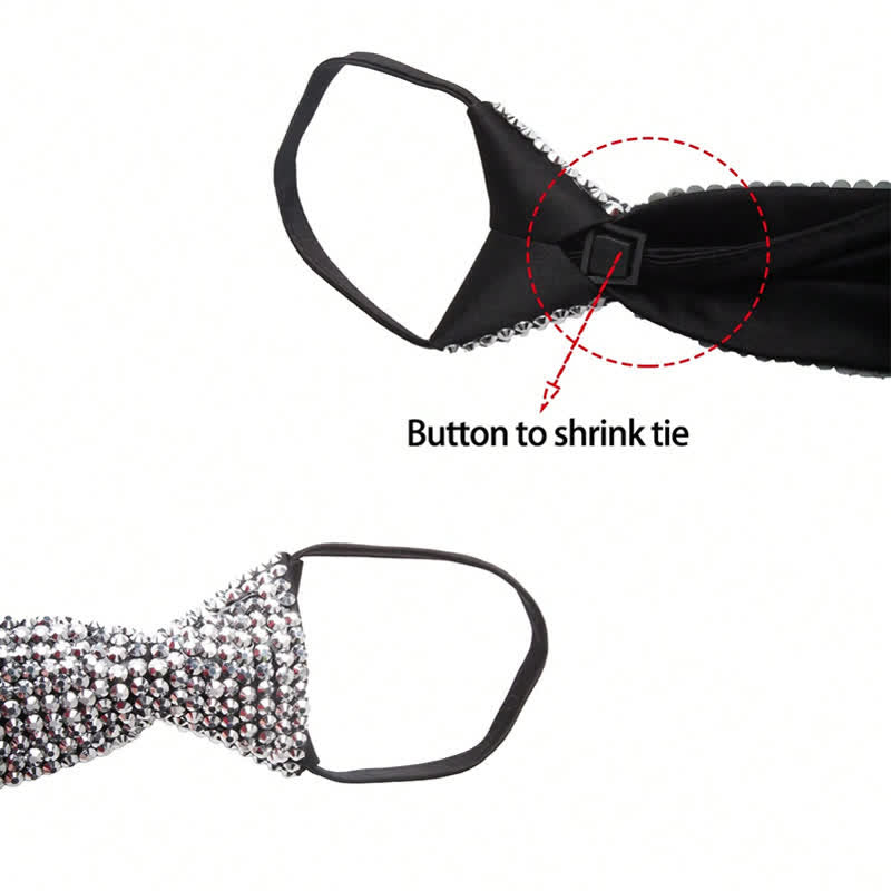 Cravatta creativa con strass scintillanti in stile diamante - image 4