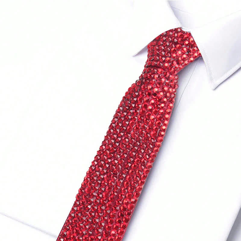 Cravatta creativa con strass scintillanti in stile diamante - image 6