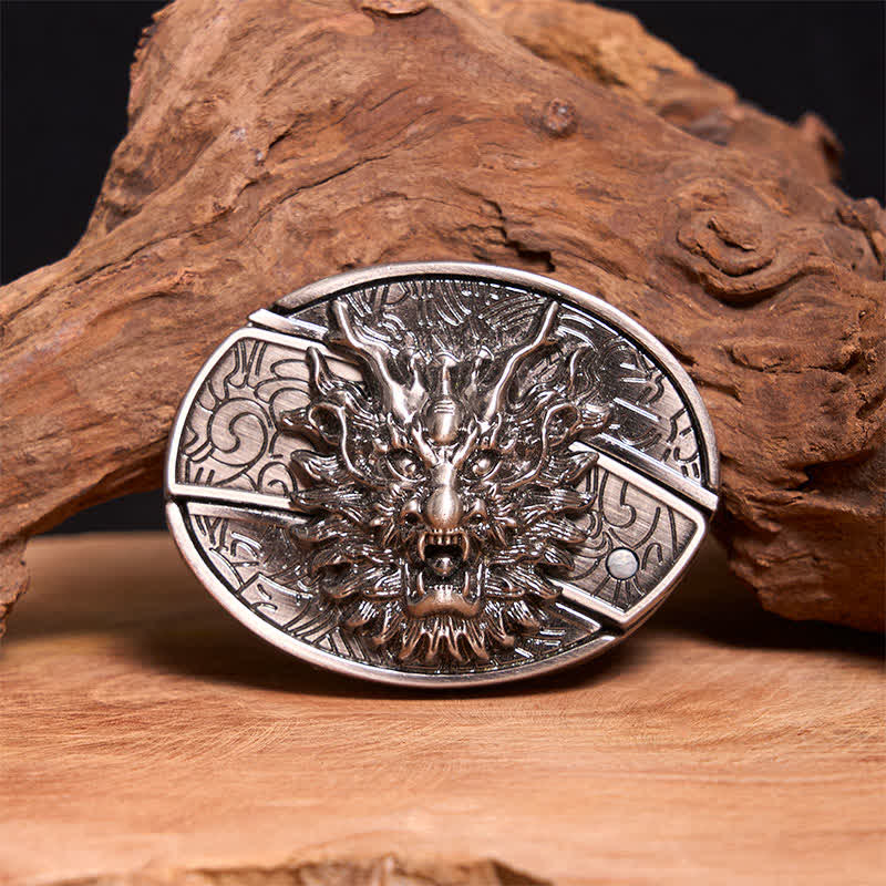 Cintura in pelle con coltello pieghevole nascosto Brave Dragon fai da te da uomo - Drago - Senza cintura - Cintura non inclusa - image 0