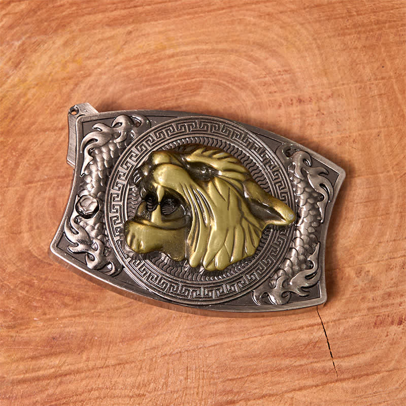 Cintura in pelle con coltello pieghevole nascosto Tiger fai da te da uomo - image 2