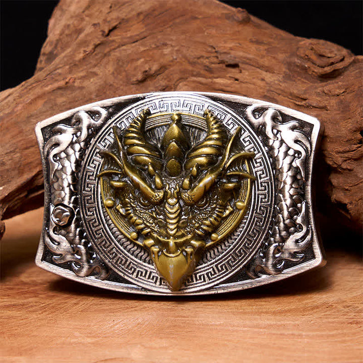 Cintura in pelle con coltello pieghevole nascosto fai da te a forma di drago dal becco affilato da uomo - Drago dal becco affilato - Senza cintura - Cintura non inclusa - image 0