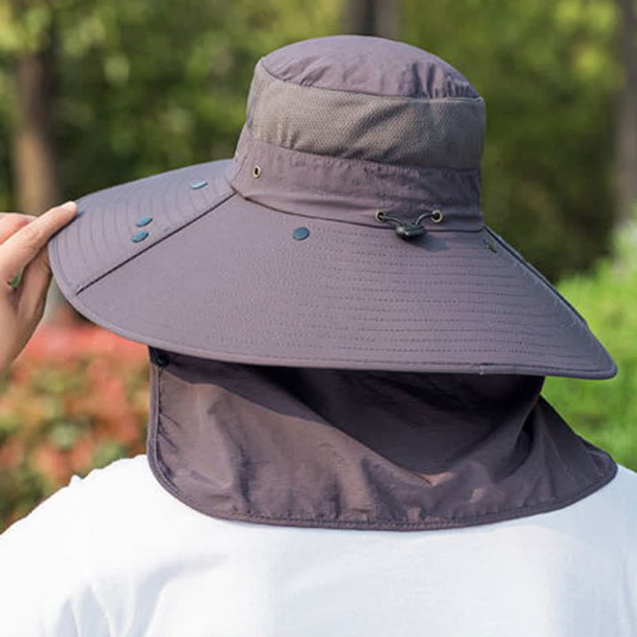 Cappello da pescatore a tesa larga pieghevole con copricollo rimovibile da uomo - image 4