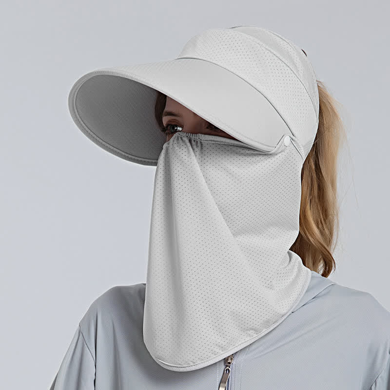 Cappellino parasole da donna con visiera a rete e coda di cavallo, 2 pezzi, con patta rimovibile - image 1