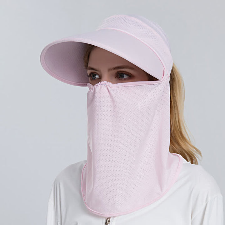 Cappellino parasole da donna con visiera a rete e coda di cavallo, 2 pezzi, con patta rimovibile - Rosa - Regolabile (22"-23 1/4") - image 7