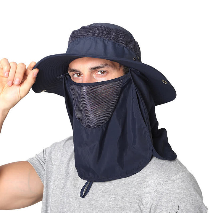 Cappello da pescatore con protezione solare per esterni e velo in rete - Marina - Regolabile (22"-23 5/8") - image 3