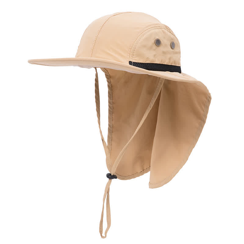 Cappello da pescatore con tesa larga e protezione solare e paranuca - Cachi - Regolabile (21 5/8"-23 5/8") - image 4