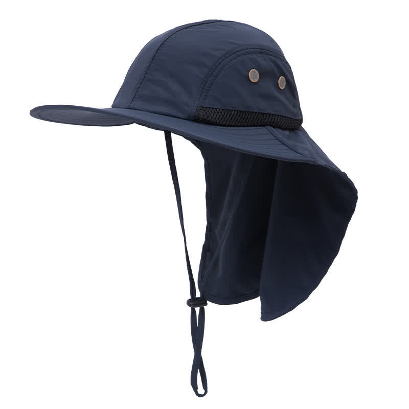 Cappello da pescatore con tesa larga e protezione solare e paranuca - Marina - Regolabile (21 5/8"-23 5/8") - image 1