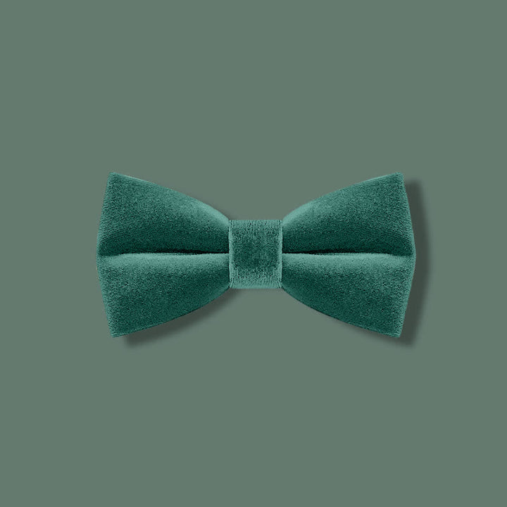 Papillon da uomo in velluto tinta unita verde smeraldo - image 1