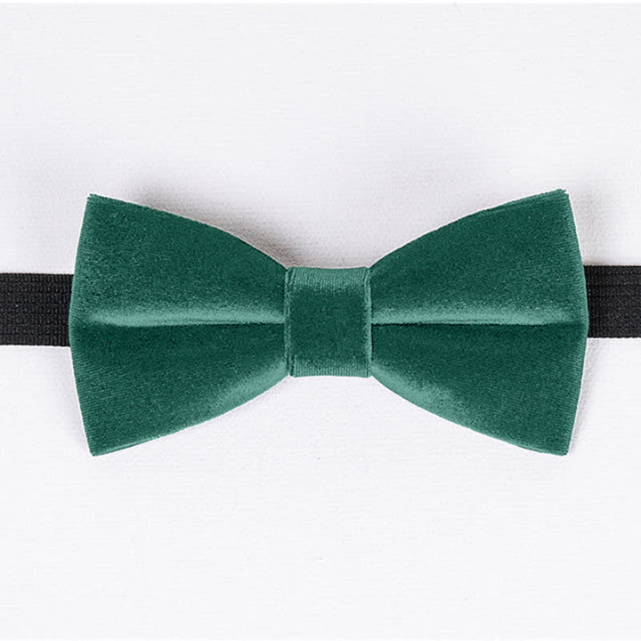 Papillon da uomo in velluto tinta unita verde smeraldo - image 4