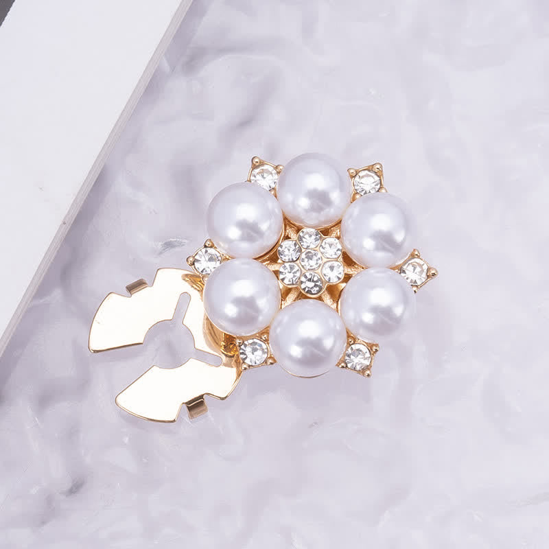 1 paio di copri bottoni a pressione con strass di perle lucide - Perla n. 1 - image 0