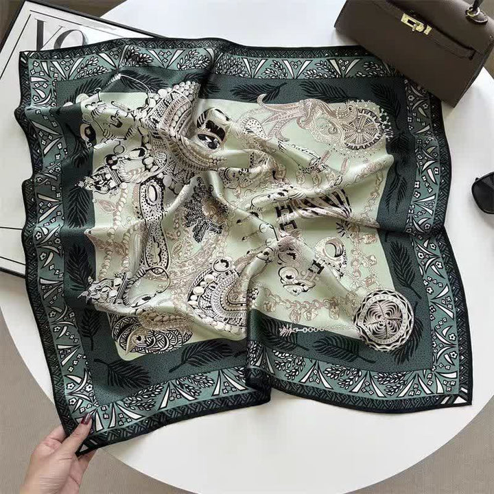 Sciarpa lunga e sottile in seta stile vintage da uomo, motivo: Greenery - image 1