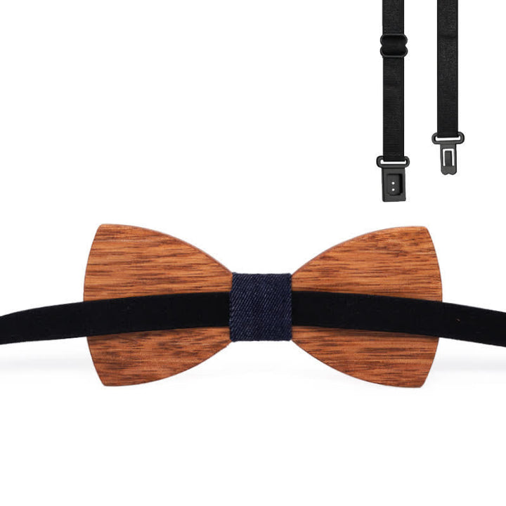 Papillon da uomo in legno di begonia inciso con nome personalizzato per matrimonio - image 3