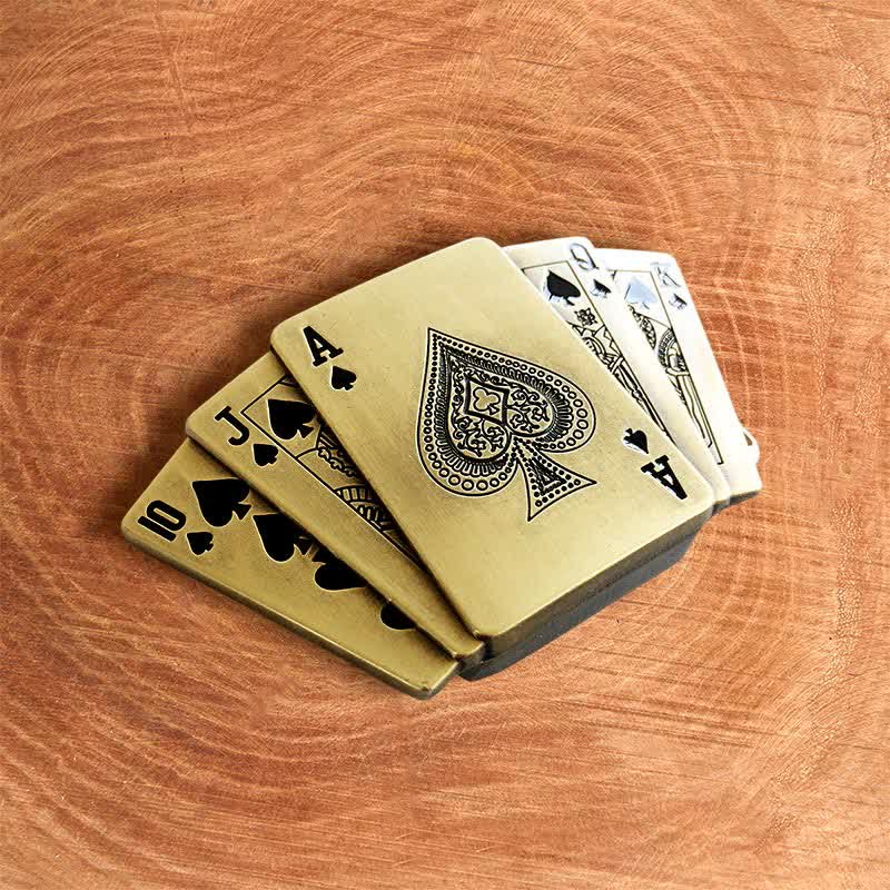 Cintura in pelle Royal Flush bronzo fai da te da uomo con accendino nascosto - image 1