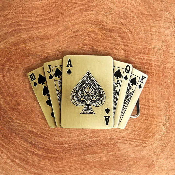 Cintura in pelle Royal Flush bronzo fai da te da uomo con accendino nascosto - image 2