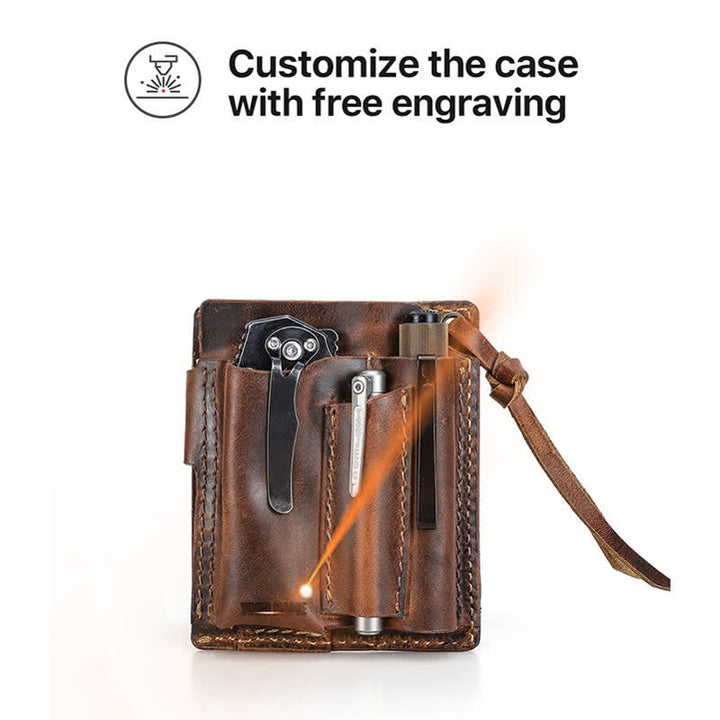 Portafoglio EDC con nome personalizzato, tascabile, organizer, cintura in pelle - image 6