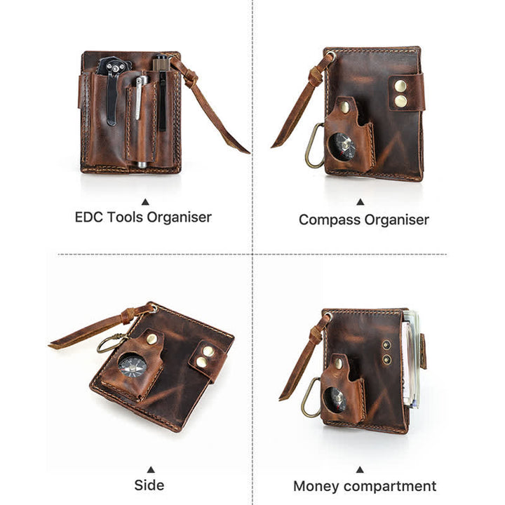 Portafoglio EDC con nome personalizzato, tascabile, organizer, cintura in pelle - image 12