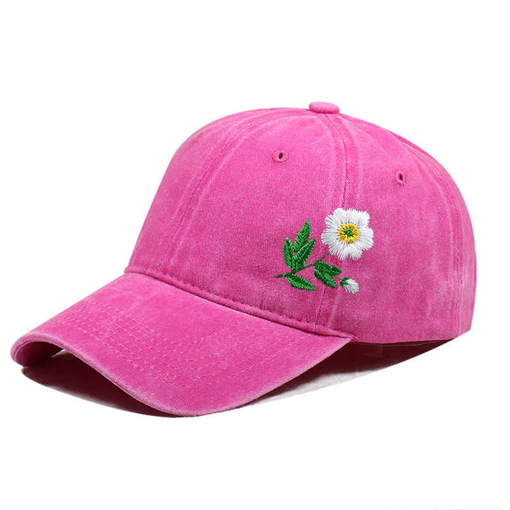 Cappellino da baseball regolabile con motivo floreale a margherita ricamato estivo - Stile n. 1 - Rosa acceso - Regolabile (circa 21 5/8"-22 7/8") - image 10