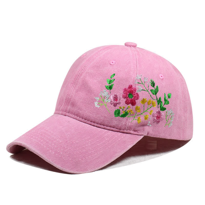 Cappellino da baseball regolabile con motivo floreale a margherita ricamato estivo - Stile n. 3 - Rosa - Regolabile (circa 21 5/8"-22 7/8") - image 18