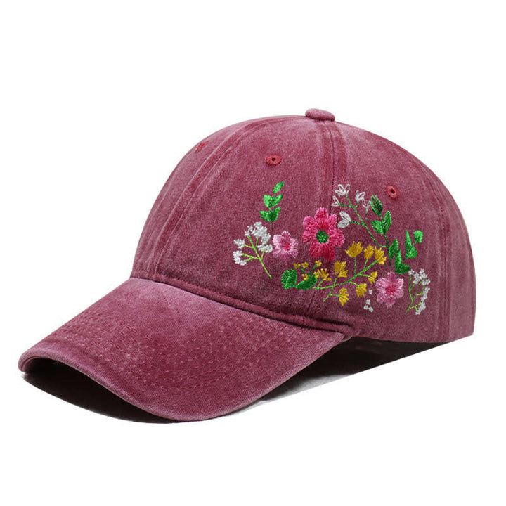 Cappellino da baseball regolabile con motivo floreale a margherita ricamato estivo - Stile n. 3 - Borgogna - Regolabile (circa 21 5/8"-22 7/8") - image 17