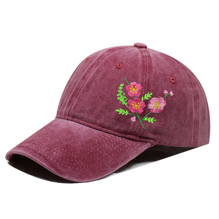 Cappellino da baseball regolabile con motivo floreale a margherita ricamato estivo - Stile n. 2 - Borgogna - Regolabile (circa 21 5/8"-22 7/8") - image 13