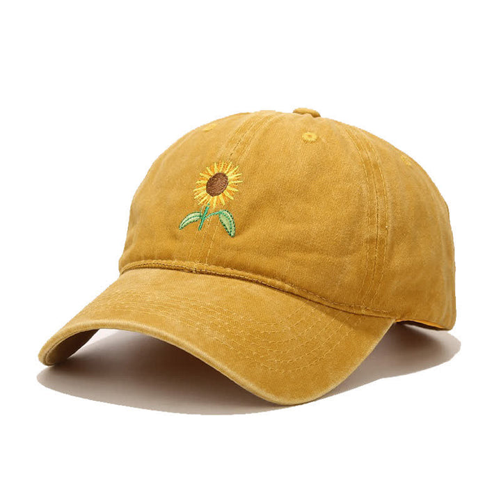 Cappellino da baseball regolabile con ricamo floreale di girasole - Giallo - Regolabile (circa 21 5/8"-22 7/8") - image 5
