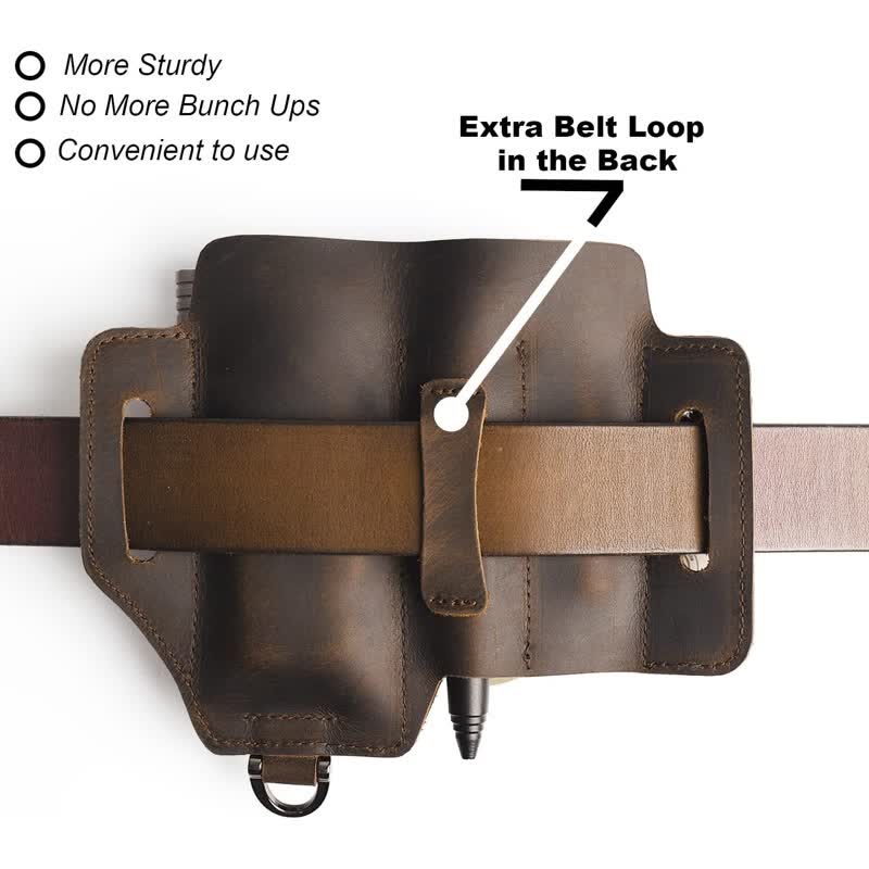 Borsa da cintura in pelle per torcia elettrica, coltello pieghevole, custodia per attrezzi EDC - image 4