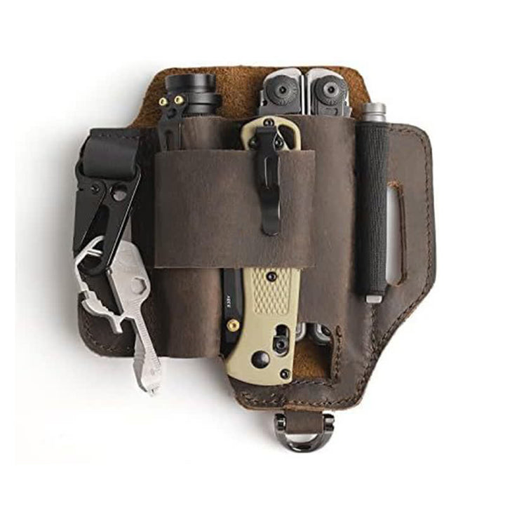 Borsa da cintura in pelle per torcia elettrica, coltello pieghevole, custodia per attrezzi EDC - image 5