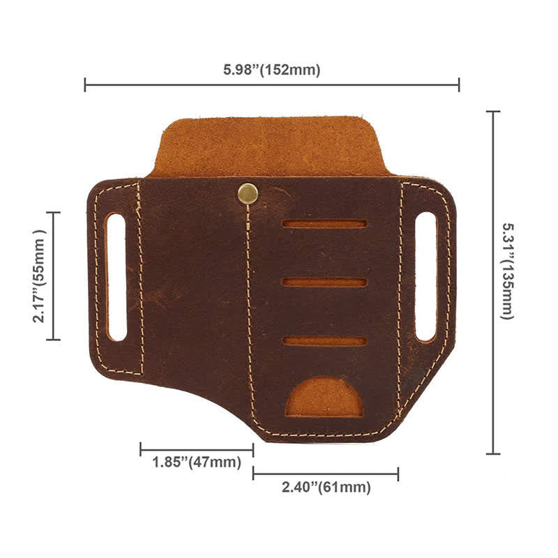 Borsa da cintura in pelle per torcia elettrica, coltello pieghevole, custodia per attrezzi EDC - image 3