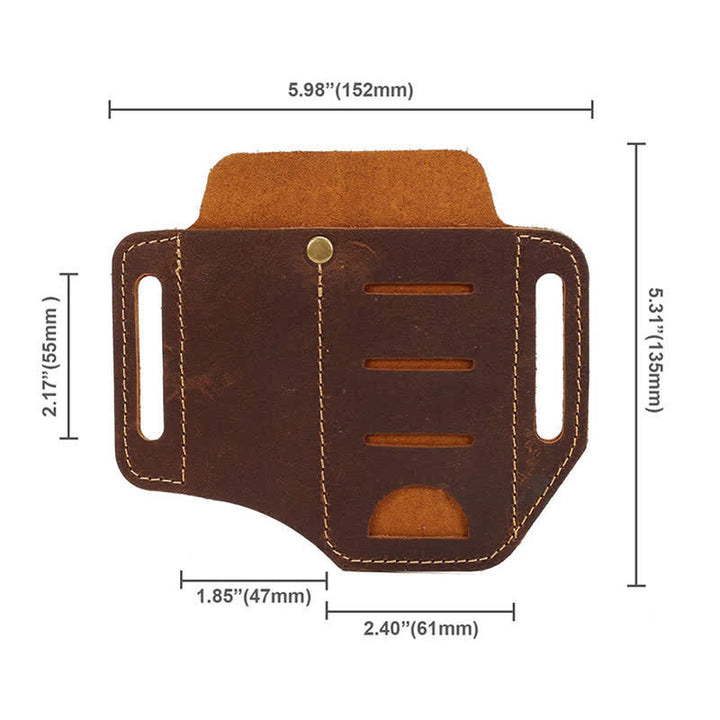 Borsa da cintura in pelle per torcia elettrica, coltello pieghevole, custodia per attrezzi EDC - image 3