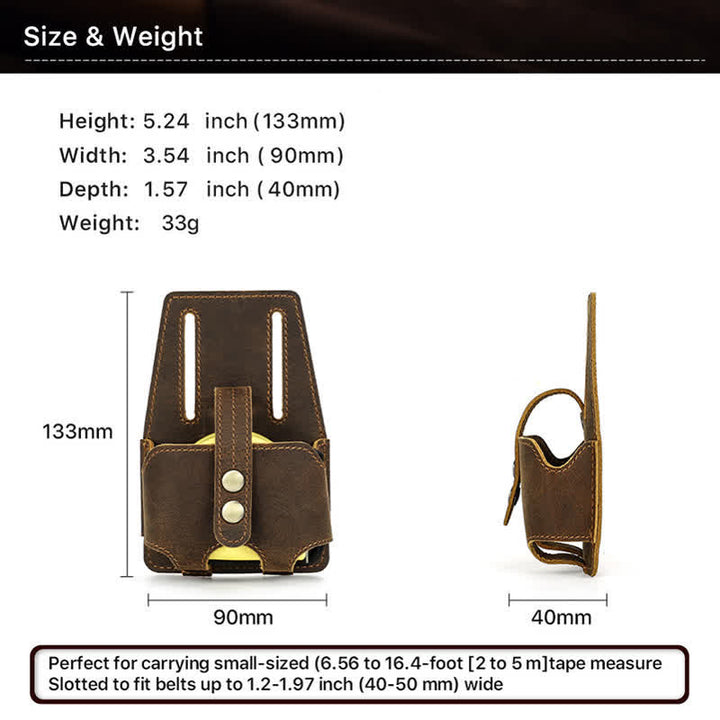 Borsa da cintura in pelle con custodia in acciaio da 5 m per caffè - image 6