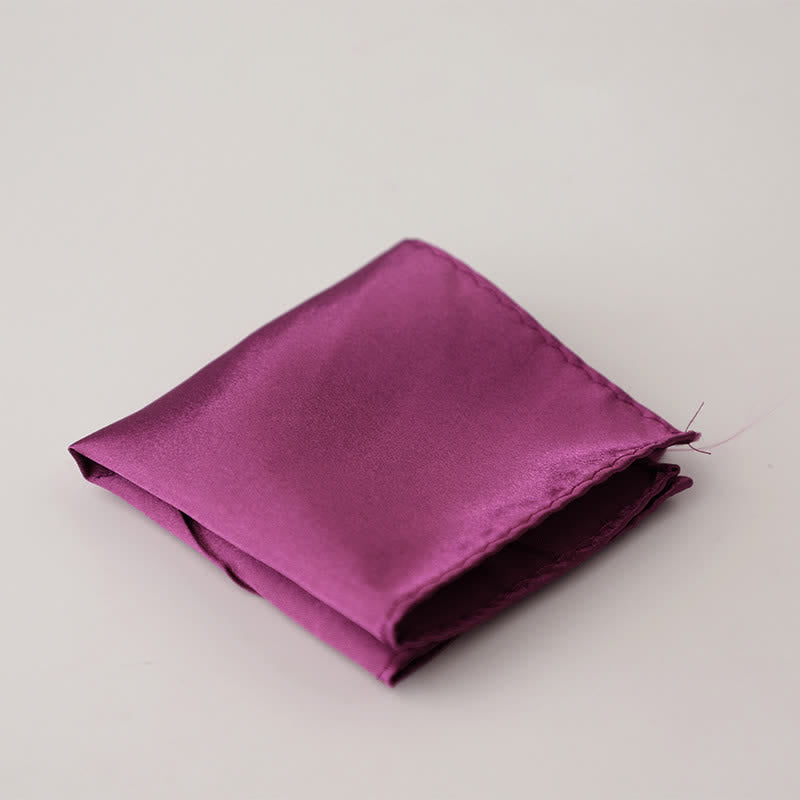 Fazzoletto da taschino semplice da uomo, tinta unita, per feste di matrimonio - Rosso viola medio - image 16