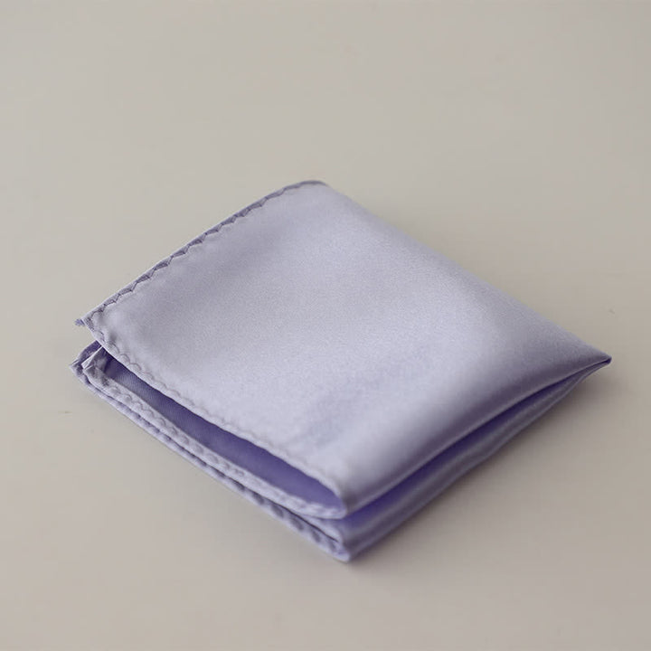 Fazzoletto da taschino semplice da uomo, tinta unita, per feste di matrimonio - Viola chiaro - image 10