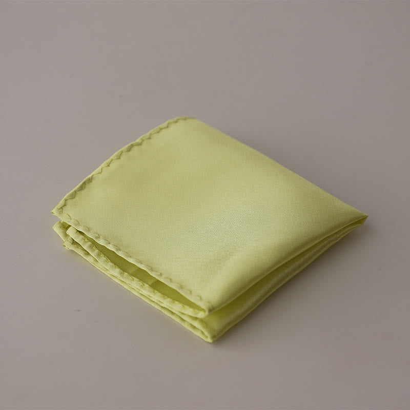 Fazzoletto da taschino semplice da uomo, tinta unita, per feste di matrimonio - VerdeGiallo - image 30