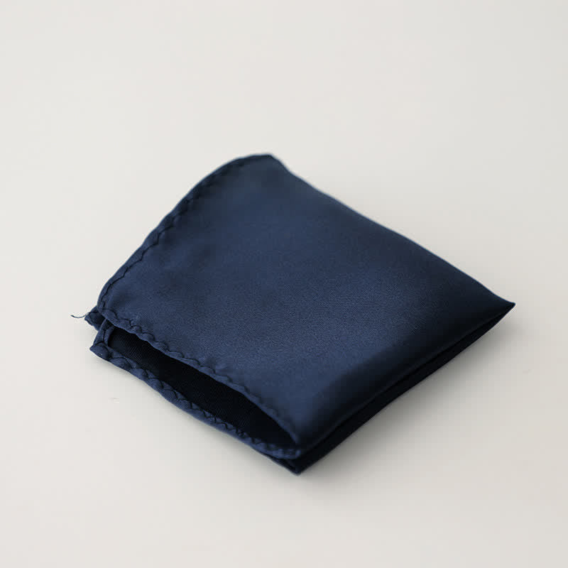 Fazzoletto da taschino semplice da uomo, tinta unita, per feste di matrimonio - Blu notte - image 24