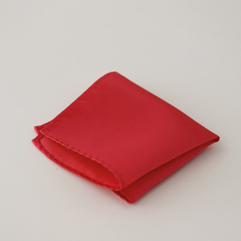 Fazzoletto da taschino semplice da uomo, tinta unita, per feste di matrimonio - Rosso - image 13