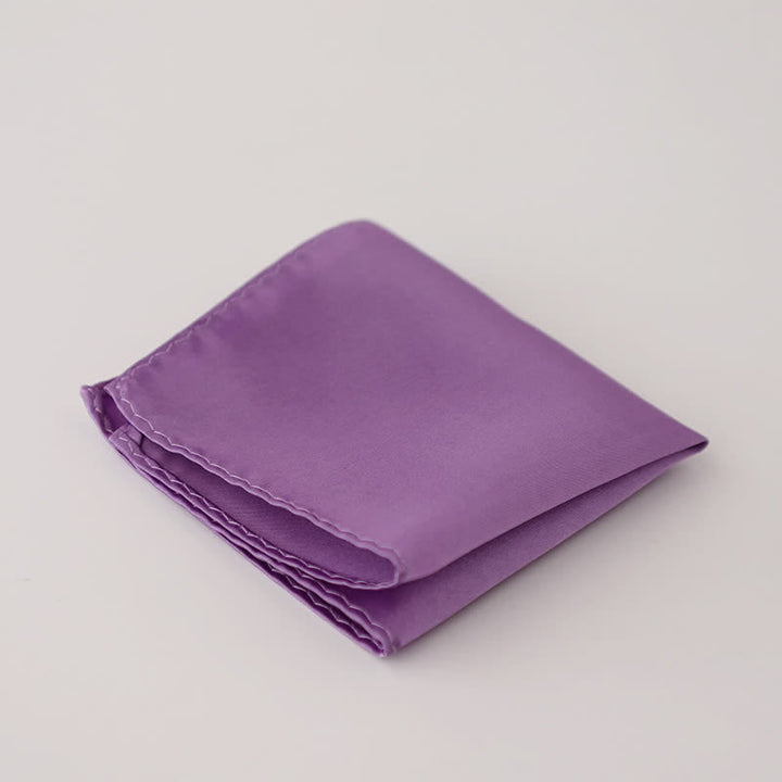 Fazzoletto da taschino semplice da uomo, tinta unita, per feste di matrimonio - Viola - image 17